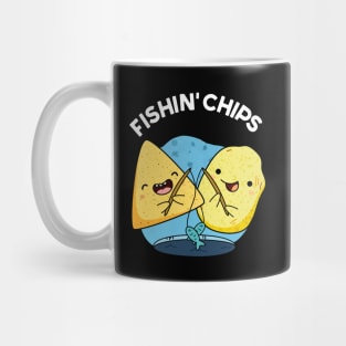 Fishin chips Funny Food Pun Mug